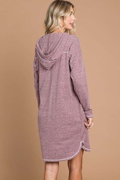 Culture Code Full Size Hooded Long Sleeve Sweater Dress Womens Hooded Dress   