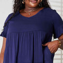 Double Take V-Neck Flounce Sleeve Tiered Dress