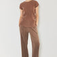 Marina West Swim Rib Pleated Elastic-Waist Wide Leg Pants    