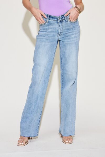 Judy Blue V Front Waistband Straight Jeans Womens Jeans   