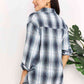 Double Take Plaid Dropped Shoulder Shirt Long Sleeve Shirt   