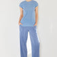 Marina West Swim Rib Pleated Elastic-Waist Wide Leg Pants  Periwinkle S 