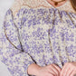 Hailey & Co Full Size Lace Detail Printed Blouse Long Sleeve Blouse   