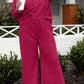 Double Take Full Size Textured Long Sleeve Top and Drawstring Pants Set Activewear Set   