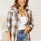 Double Take Plaid Dropped Shoulder Shirt Long Sleeve Shirt   