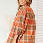 Double Take Plaid Dropped Shoulder Shirt Long Sleeve Shirt   