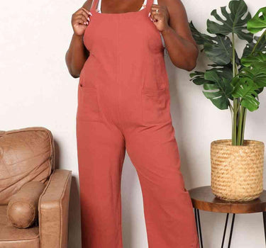 Double Take Wide Leg Overalls with Front Pockets