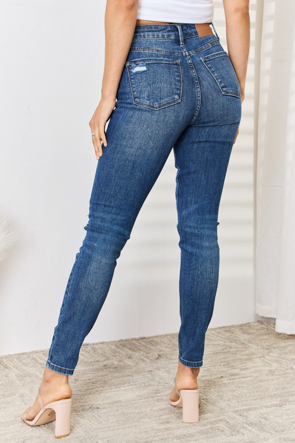 Judy Blue High Waist Distressed Slim Jeans Womens Skinny Jean   