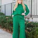Double Take Full Size Textured Long Sleeve Top and Drawstring Pants Set