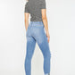 Kancan Distressed Cat's Whiskers Button Fly Jeans Womens Cropped Jeans   