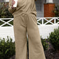 Double Take Full Size Textured Long Sleeve Top and Drawstring Pants Set Activewear Set   