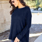 Basic Bae Full Size Ribbed Round Neck Long Sleeve Knit Top Womens Long Sleeve Shirt   