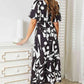 Double Take Printed Surplice Balloon Sleeve Dress Womens Printed Dress   