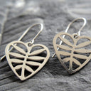 Leafy Heart Earrings in stainless steel