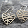 Leafy Heart Earrings in stainless steel