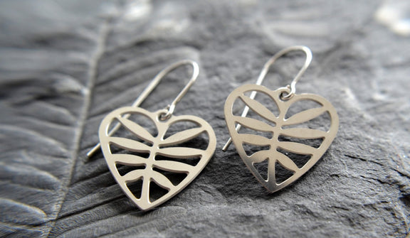 Leafy Heart Earrings in stainless steel Earrings   