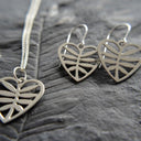 Leafy Heart Earrings in stainless steel