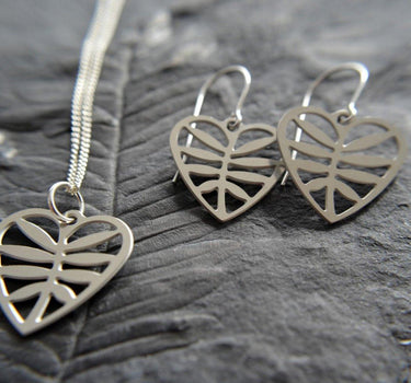 Leafy Heart Earrings in stainless steel