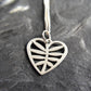 Leafy Heart Pendant in stainless steel on silver chain Necklace   