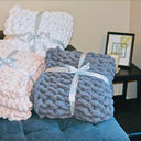Chunky Knit Blanket in Pink