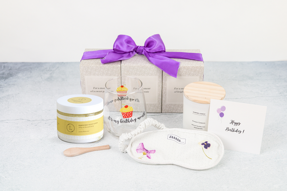 Spa Gift Basket And Self Care Gift For Her- 4 Piece Set Luxury Gift Baskets   