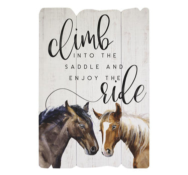 Climb Into Saddle Wall Sign