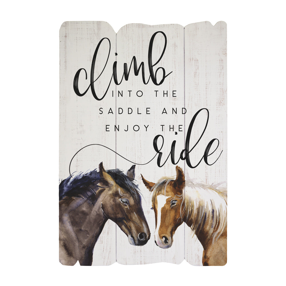 Climb Into Saddle Wall Sign Wooden Wall Art   