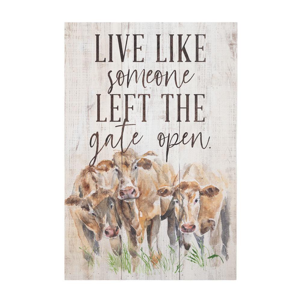 Gate Open Wood Sign - Three Mad Hatters Mercantile 