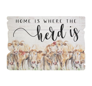 Home Is Where The Herd Is Wood Sign