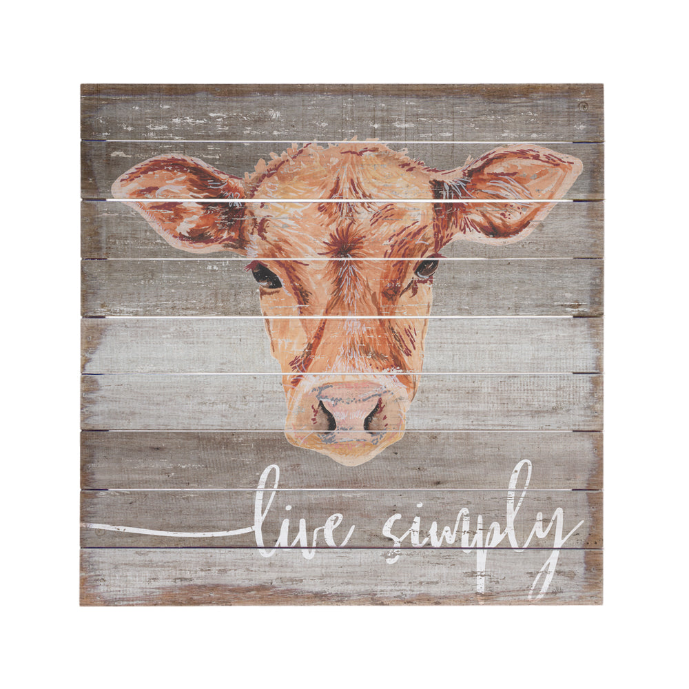 Live Simply Wood Printed Sign   